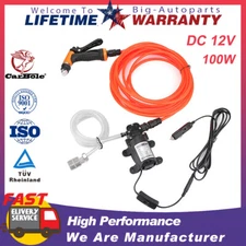 12V High Pressure Car Electric Washer Kit 160PSI Portable Self-Priming Wash Pump
