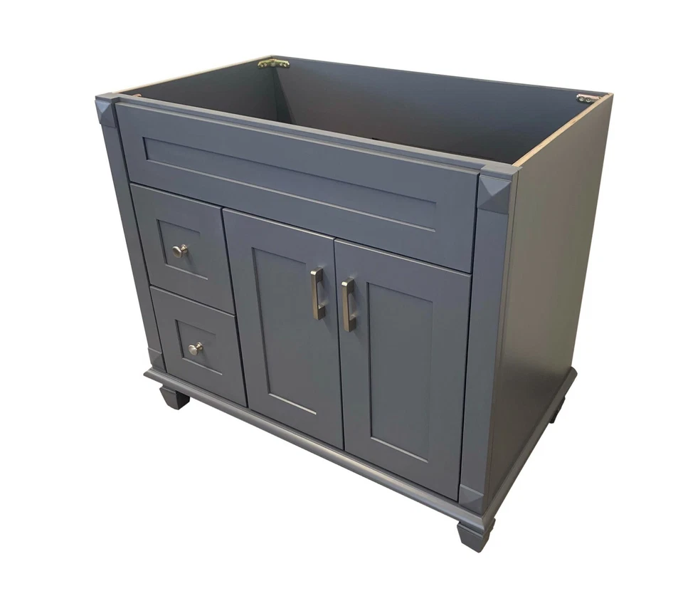 全新 36 英寸 灰色摇床 单人 浴室 梳妆台 底柜 36 英寸 W x 21 英寸 D x 32"H — 第 4/4 张图片