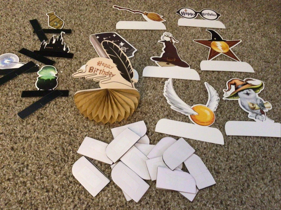 Harry Potter Birthday Supplies Banner Picks Topper Balloons Table Sitters Decor - Image 4 of 4