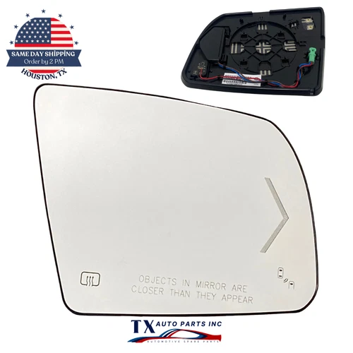 Side Mirror Glass for TOYOTA TUNDRA 2014-2017 w/BSM Signal Heated Passenger Side