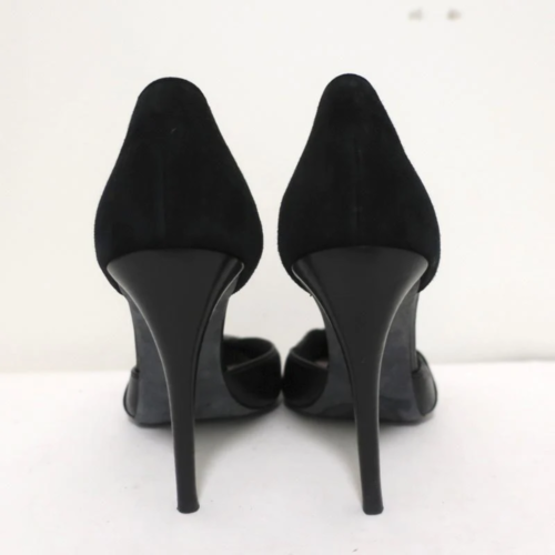 Zapatos de salón Narciso Rodriguez d'Orsay de cuero negro y gamuza talla 40 punta tacón - Imagen 7 de 10