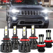 For Jeep Grand Cherokee 2014-2018 Combo 6x 2side 6000k Led Headlight Fog Bulbs