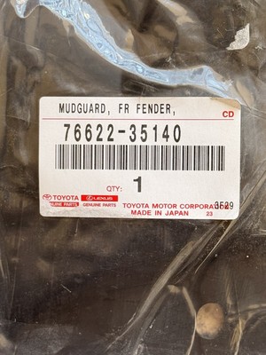 Toyota 7662235140 Genuine OEM Factory Original Mud Guard for sale 