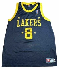 Vintage Los Angeles Lakers Kobe Bryant Nike Rewind Jersey Sewn L Black '57 Rare