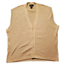 Sahara Knit Vest 100% Cotton Made In USA Men's Size XL Beige