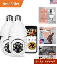 Waterproof Wireless Light Bulb Security Camera Set with 2-Way Audio