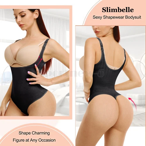 Women Full Body Shaper Compression Tummy Control Shapewear Thong Bodysuit Girdle - Picture 13 of 24