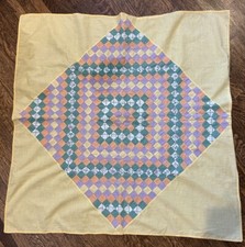 Handmade Quilted Centerpiece Table Topper Wall Quilt 21x21  Diamond Pattern