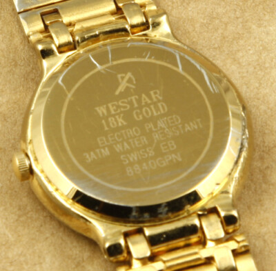 Westar 18k gold watch electroplated price Westar 18k gold watch electroplated price