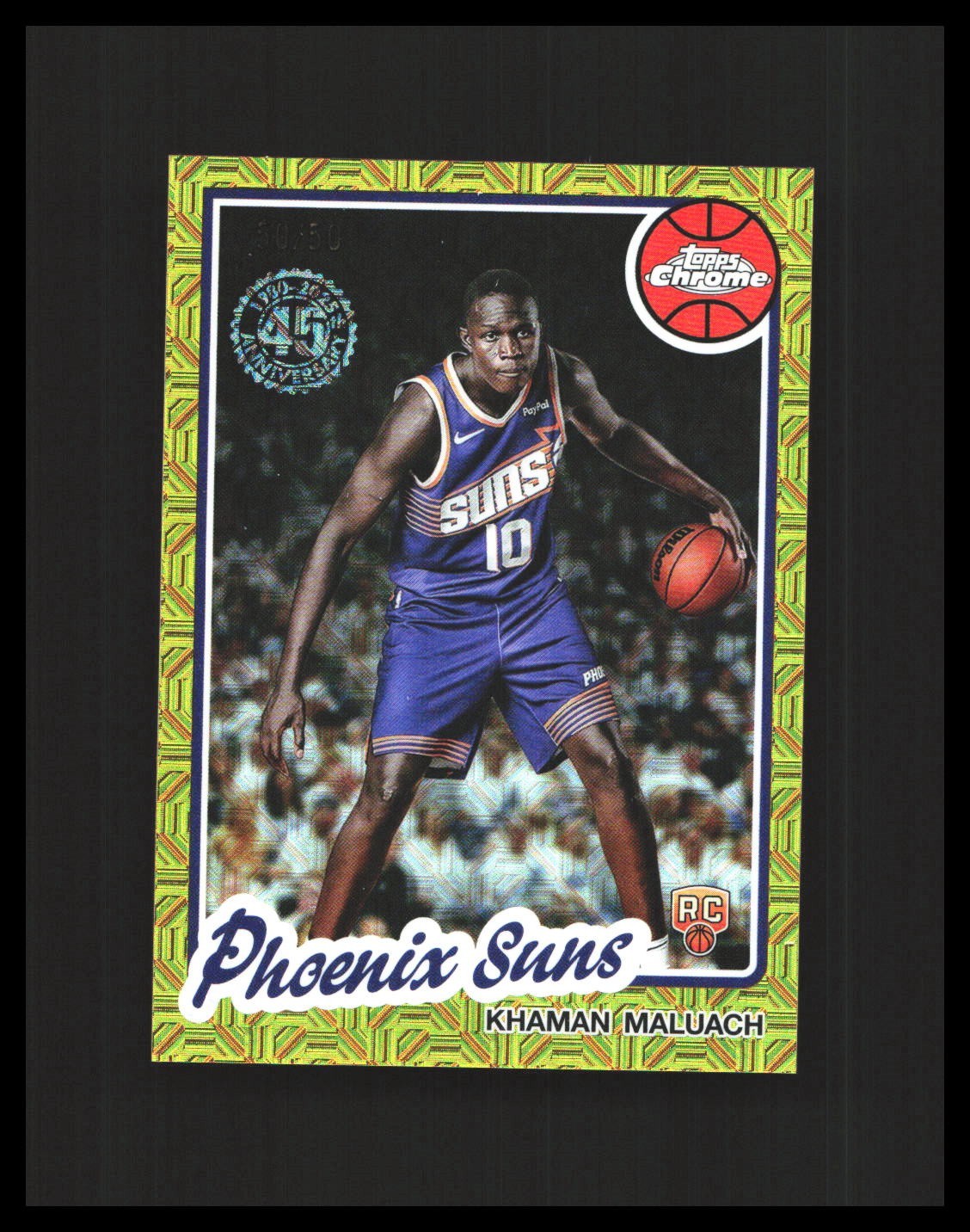 2025-26 Khaman Maluach Rookie Card Topps Flagship Gold Mojo 50/50 #TC-KM Suns MS