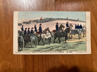 color illustrated Civil War envelope review of U.S. forces by President