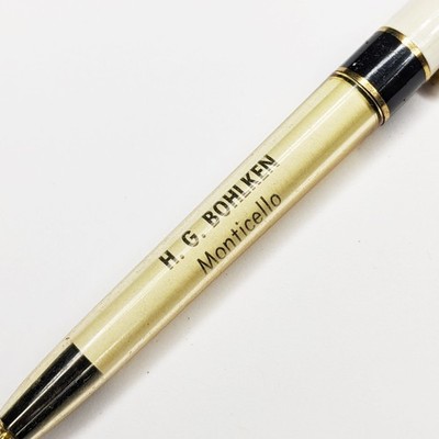 c1960s Monticello, Iowa H.G. Bohlken Personal Name Advertise Pen Jacobs IA G3