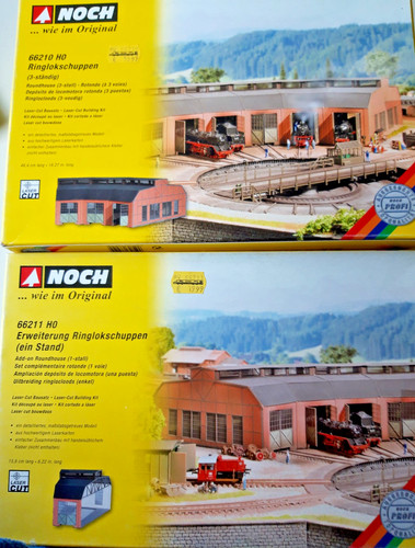 Todavía 66210 66211 Lasercut Cobertizo de locomotora de anillo y extensión escala H0 | Zustand: Neu