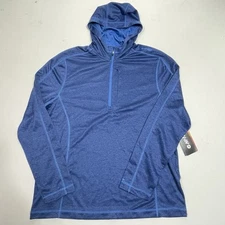 Hi-Tec Hoodie Mens XL Blue Long Sleeve 1/4 Zip Pullover