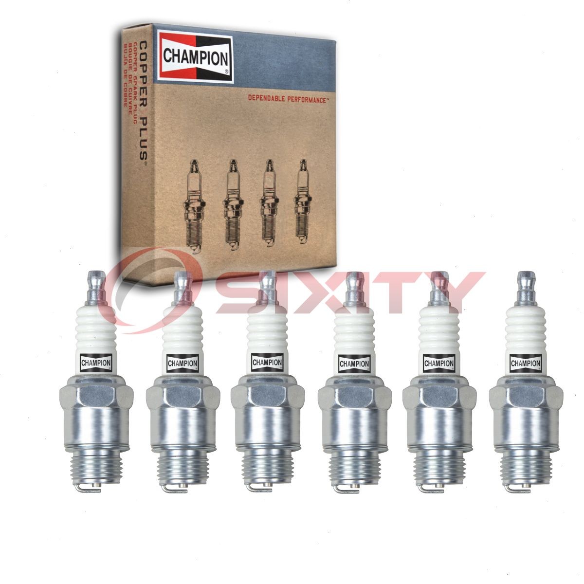 6 pc Champion Industrial Spark Plugs for 1950-1954 Delahaye 148L 3.6L L6 hi