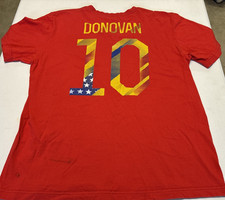 Men's Nike Landon Donovan USA National Team Soccer Jersey #10 T-Shirt L Red Tee