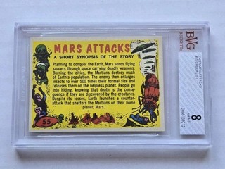 1962 Mars Attacks Checklist Highest Graded Pre War Gem BVG 8 BGS NM MT 1 of 2