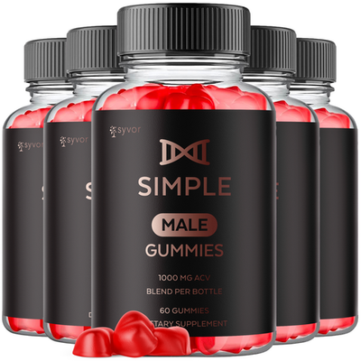 #ad 5 Pack Simple Male Gummys Advanced Formula Max Support Supplement 300 Gummies $59.95