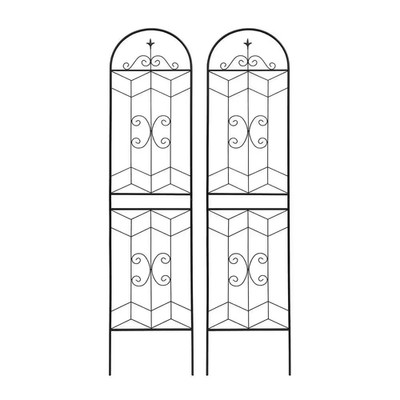 Avex Black 2-Pieces 19.7 In. W X 86.7 In. H Metal Garden Trellis for Climbing Pl