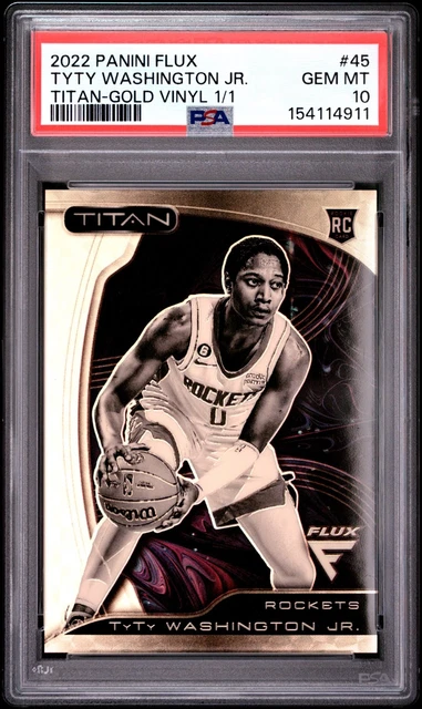2022 Panini Flux TyTy Washington Jr. Titan Gold Vinyl Rookie #1/1 PSA 10