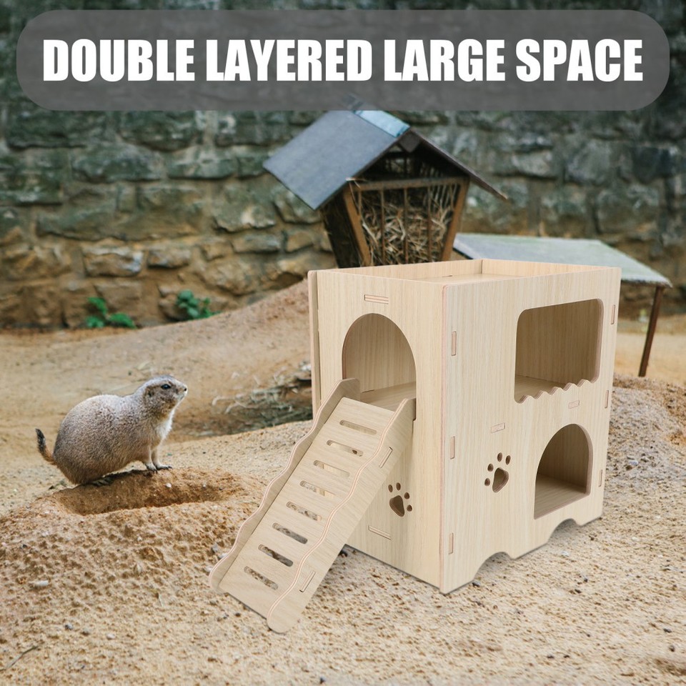 Hamster Wood Hideout With Ladder Wooden Hamster Hide Hut Hiding House ...