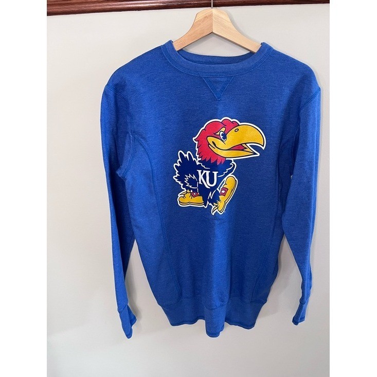 Alta Gracia Kansas Jayhawks KU Crewneck Sweatshirt Blue Small NCAA Collegiate
