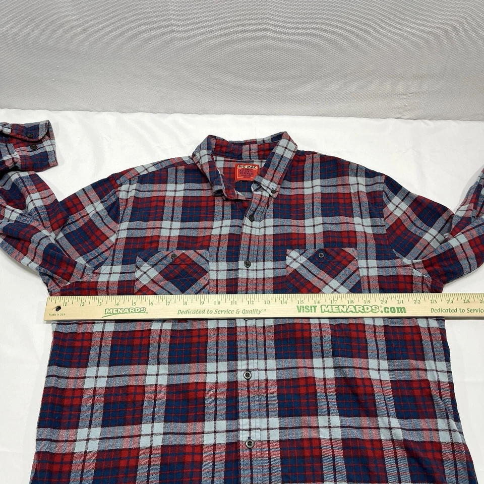 Camisa de franela Big Mac de colección para hombre XL roja blanca azul ropa de trabajo a cuadros JC Penney - leer Foto 4 de 4