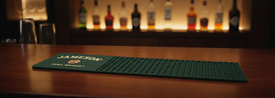 Jameson JJ & S Irish Whiskey Glas Barmatte Abtropfmatte Barrunner Gläser NEU