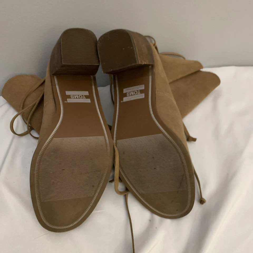 Botas TOMS Marrón Caramelo Gamuza Mila Tacón Bloque Talla 8 Foto 4 de 4