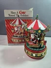 Vintage Coca Cola Christmas Musical Carousel by Enesco Plays Jingle Bells W/ Box