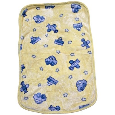 Vintage 2002 Toys R Us Especially For Baby Yellow Blue Car Boat Plush Blanket
