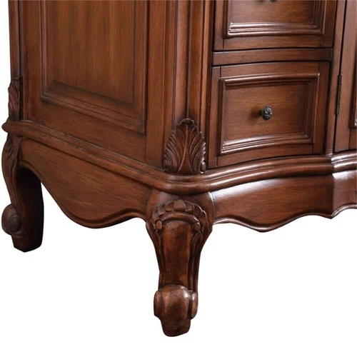 Elegant Decor Oakland 48" Single Marble Top Bathroom Vanity in Teak - Picture 12 of 18