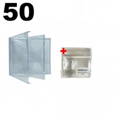 50 STANDARD Clear Double CD Jewel Case & 100 OPP Bags