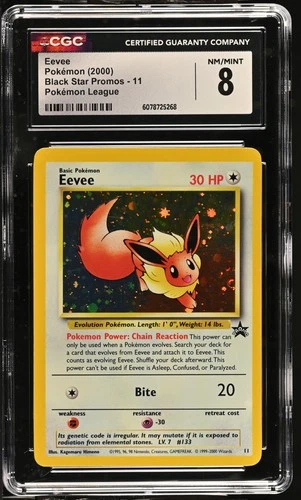 EEVEE Black Star Promo Pokemon League #11 CGC 8 Pokemon