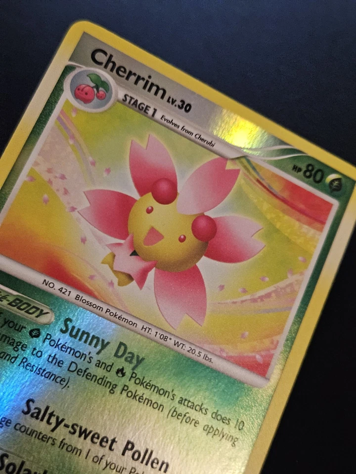 Pokemon Cherrim 14/100 Reverse Holo Rare Stormfront 2008 Error Print Line/Energy - Image 4 of 4