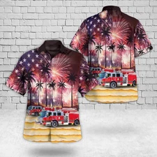 Spring Hill Tennessee Spring Hill Fire Department 4th Of July Hawaiian Shirt