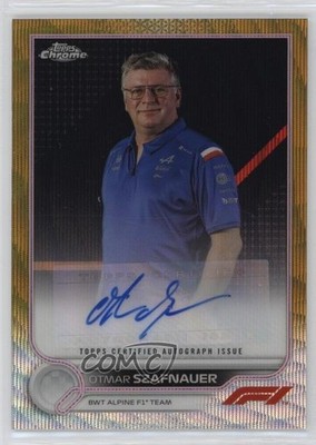 2022 Topps Chrome Formula 1 Gold Refractor 33/50 Otmar Szafnauer Auto mv7