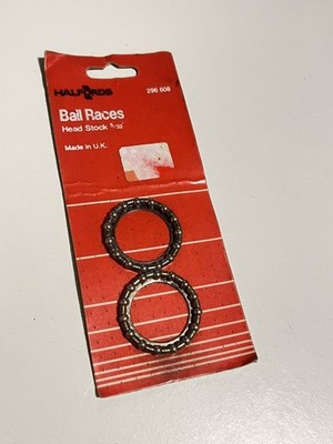 Vintage Halfords 5/32'' Fahrrad Steuersatzlager, Caged Ball Races, ein Paar, NOS 