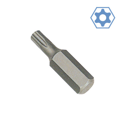 Innensechskant Bit mit Stirnloch TT50, 8mm Hex, 30mm S2 Stahl