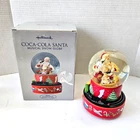 Vintage 2001 Hallmark/Coca-Cola Santa Christmas Music Snow Globe w/Moving Train.