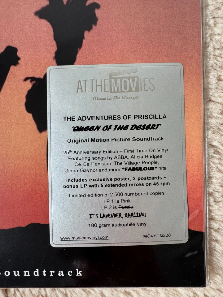 THE ADVENTURES OF PRISCILLA Queen of The Desert COLORED 2LP OST 2019 ABBA Ltd. # - Image 3 of 4