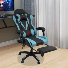 Gaming Chair Ergonomic Gaming Chair for Adults with Footrest & Lumbar Pillow