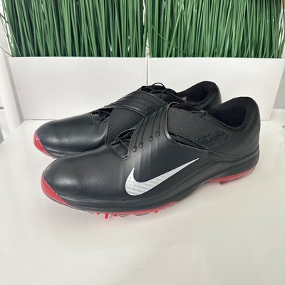 RARE Nike Tiger Woods TW Leather Mens Golf Shoes Black Red 880955-001 Size 14