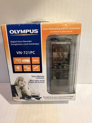 Olympus VN-721PC Digital Voice Recorder 2GB Flash Memory USB 790 Hours Handheld