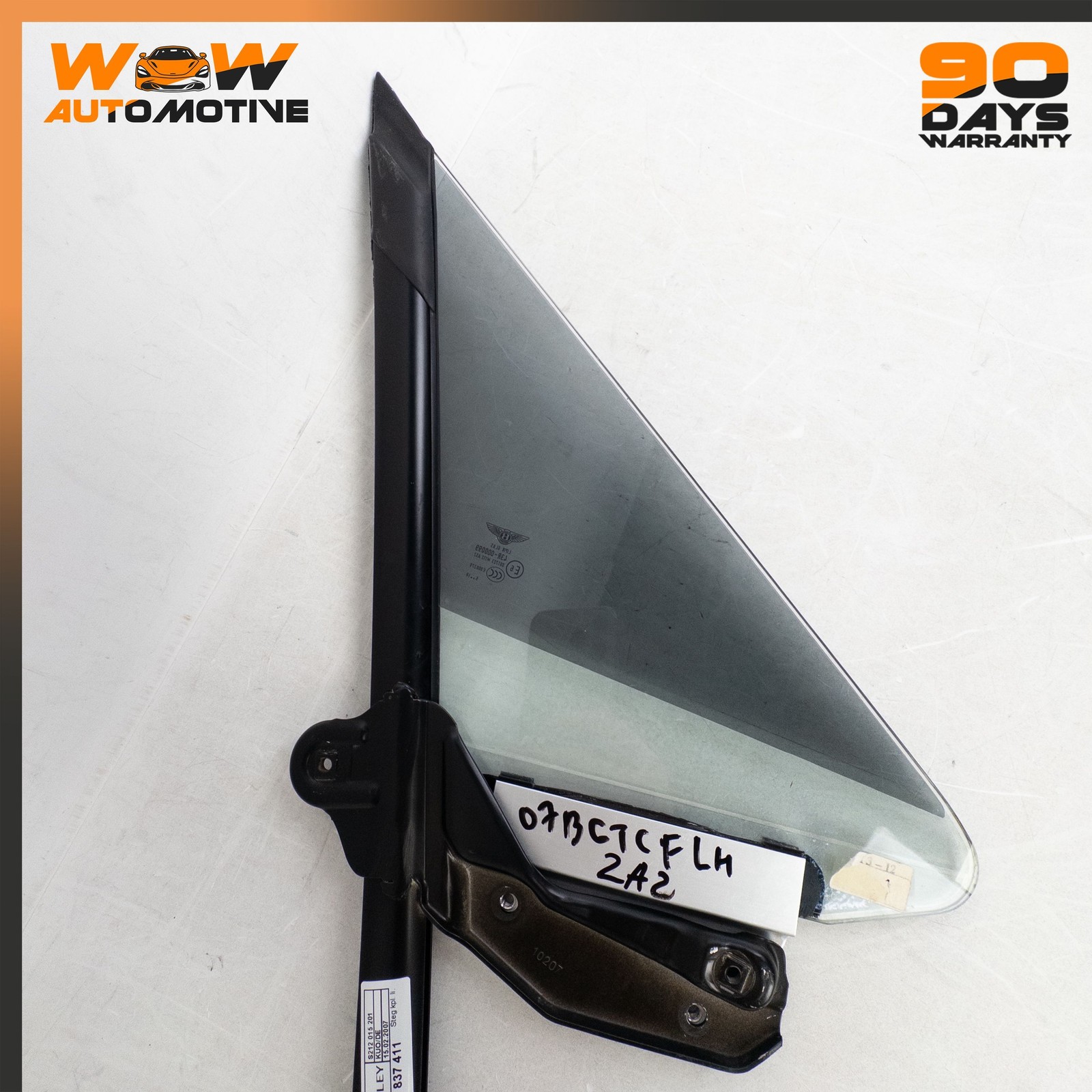 07-11 BENTLEY CONTINENTAL GTC FRONT LEFT DOOR QUARTER VENT WINDOW GLASS OEM