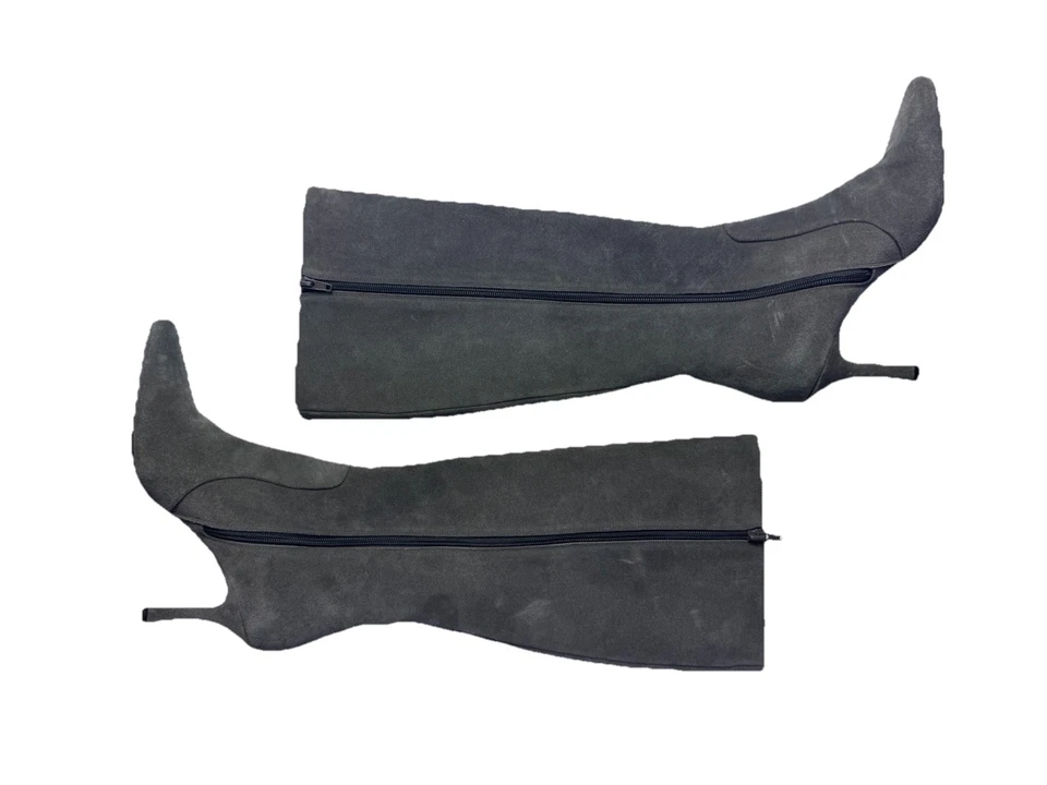 Botas hasta la rodilla Ann Taylor gris jaspeado gamuza punta de aguja talla 7,5 M $328 Foto 4 de 4