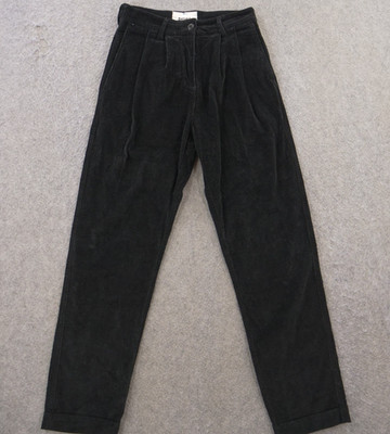 Deus ex Machina Pants Womens 10 Black Corduroy High Rise Relaxed Leg Retro 90s