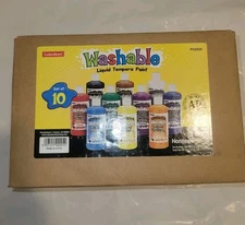 New Lakeshore Washable Tempera Paint  Assorted Colors 8oz Each bottle Set of 10