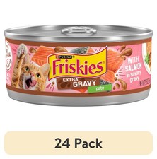 24 pack Purina Friskies Extra Gravy Pate With Salmon, Wet Cat Food,5.5 oz Cans