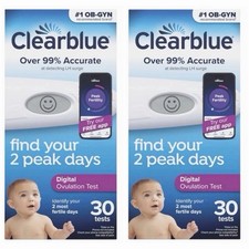 2 x Clearblue Digital Ovulation Test Kit, 30 Tests, Exp: 10/27 12/26 - NEW